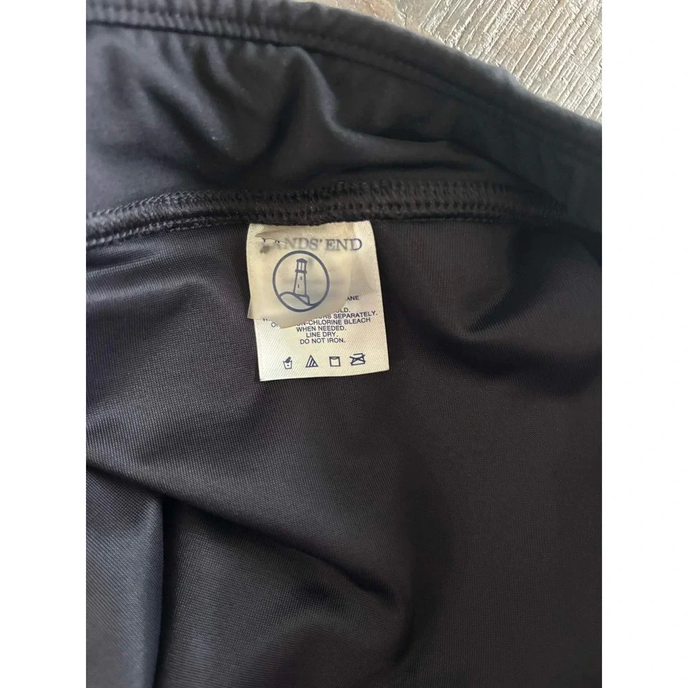 Lands End Womens Black Swim Skirt Size 8 Skort Bottom Attached Briefs